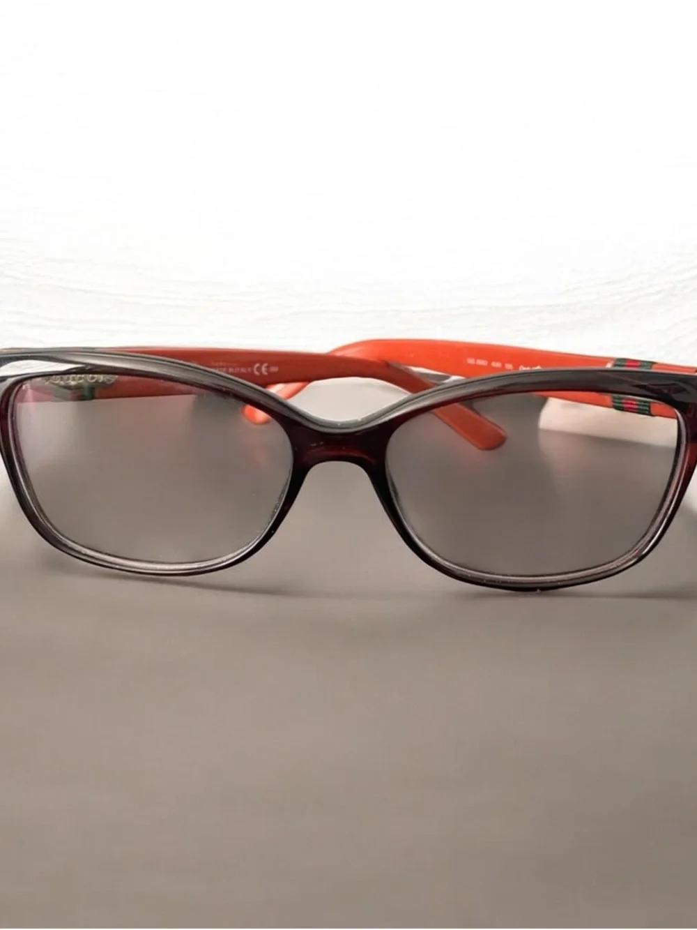 GUCCI GG Women's Eyeglasses 3683 Crystal Brown/Rust Orange Square Frame Italy